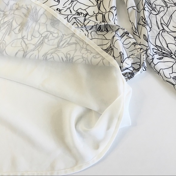 Pleione Abstract Floral Tiered Chiffon Blouse Top - Picture 5 of 8